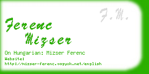 ferenc mizser business card